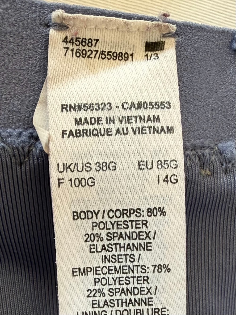 Nike Alpha High-Support Padded Adjustable Sports Bra Purple 38G - Picture 4 of 7